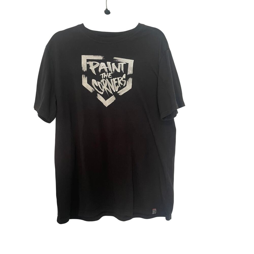 Paint The Corners Baseball T-shirt Black Men's XL